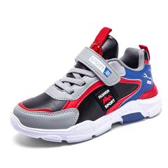 Boys' shoes Fashion sports shoes Outdoor sports shoes Youth breathable shoes Running shoes Waterproof genuine leather sports shoes. 31 Black red