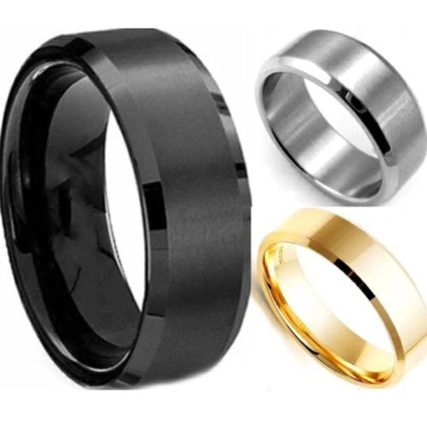 pete za wanawake Hot Stainless Steel Ring Band Titanium Silver Black Gold Men Size 8 to 11 Wedding Men's/Men Fashion Accessories Jewellery  Love Gifts (Gold/Silver/Black/Blue)+Free gift box