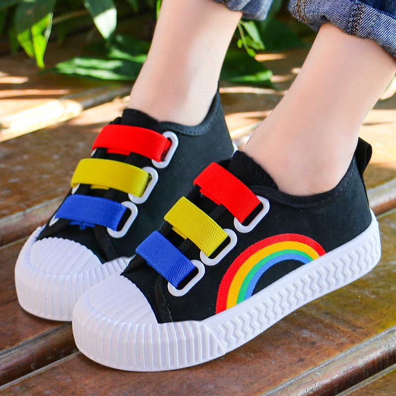 Boys Shoes Casual Shoes Athletic Boy Boots  Kids canvas Rainbow shoes comfortable soft casual shoes kids sneakers boots