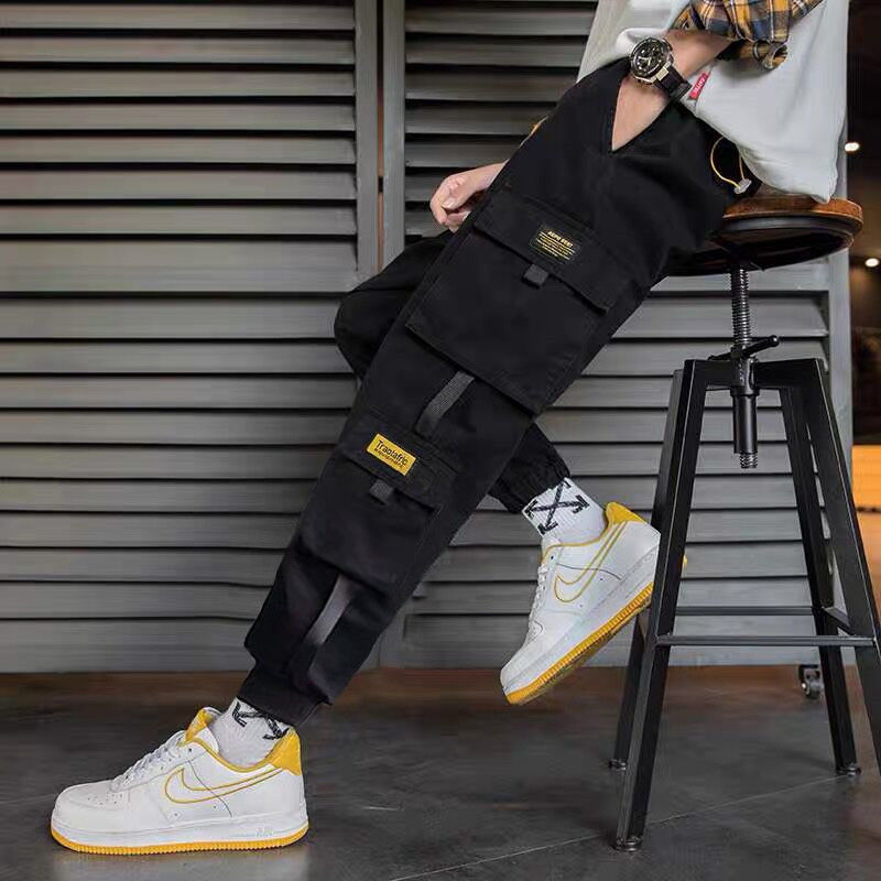 Bargains Fashion Trousers Long Pants Overalls Hip hop Multi-pocket Cargo Sweatpants Men&apos;s Clothes