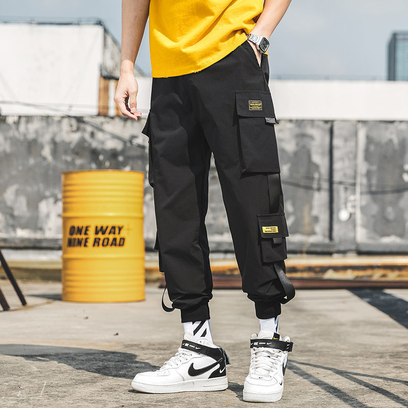 Bargains Fashion Trousers Long Pants Overalls Hip hop Multi-pocket Cargo Sweatpants Men&apos;s Clothes