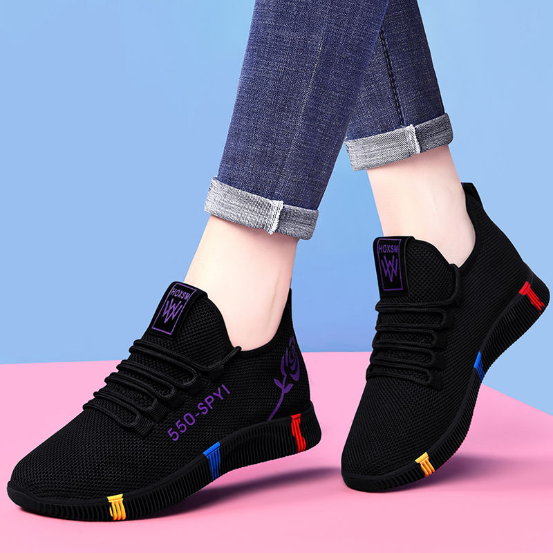 Bargains Women's Shoes Sneakers Hiker Shoes Colorful Flowers Breathable Fabric Soft Sole Sports Shoes-550#