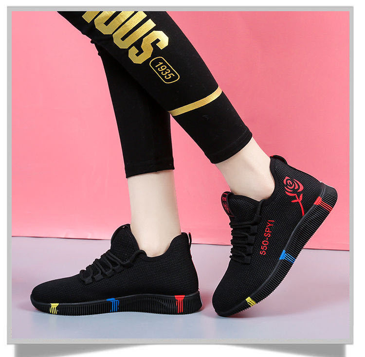 Bargains Women's Shoes Sneakers Hiker Shoes Colorful Flowers Breathable Fabric Soft Sole Sports Shoes-550#