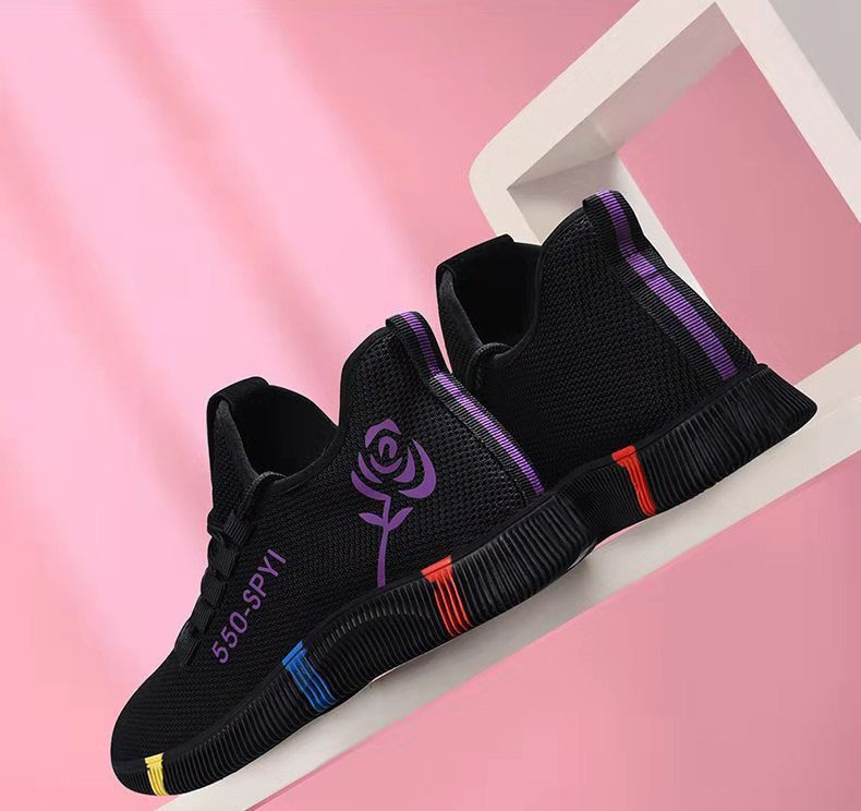 Bargains Women's Shoes Sneakers Hiker Shoes Colorful Flowers Breathable Fabric Soft Sole Sports Shoes-550#