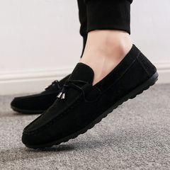 Slip-Ons Men's Shoes Sports shoes Canvas shoes Loafers & Slip-Ons Sneakers  Gentleman leisure shoes -please buy a size larger black-1 44