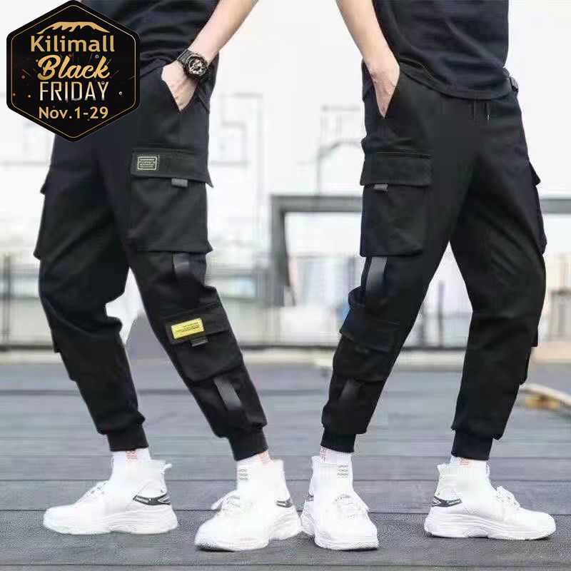 Bargains Fashion Trousers Long Pants Overalls Hip hop Multi-pocket Cargo Sweatpants Men&apos;s Clothes