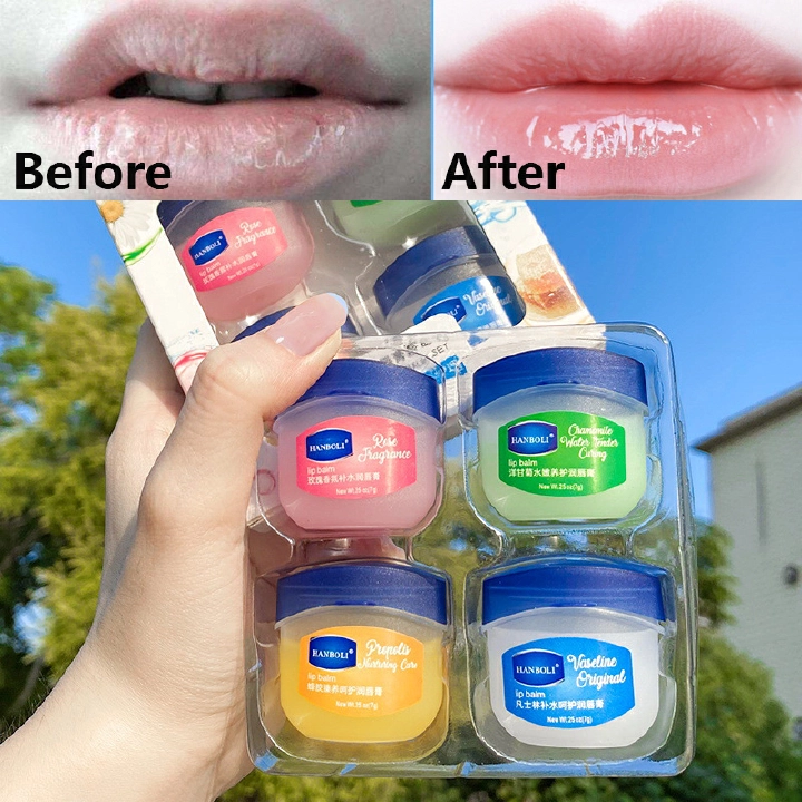 New arrivals 4pcs\set Lip Balm Moisturizing Lipstick Beauty Makeup Vaseline Lip Care Petroleum Jelly Prevent chapped lips Lipstick Foundation
