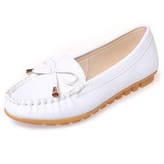 New arrival Ballerinas and Flats Women's Shoes Sports Shoes Espadrilles Low Heels Leatherette Loafers & Slip-Ons Flat shoes Bowknot Doug shoes White 37