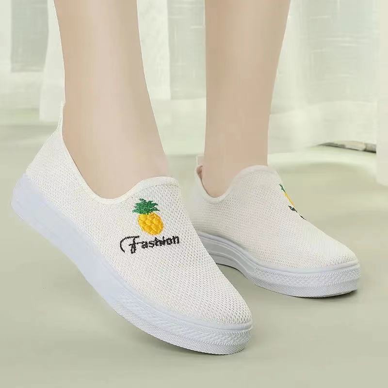 Sports Shoes Women's Shoes  Sneakers Rubber shoes Ballerinas and Flats Espadrilles Women Athletic Breathable Mesh Pineapple embroidery Loafers & Slip-Ons Flat shoes flats court shoes