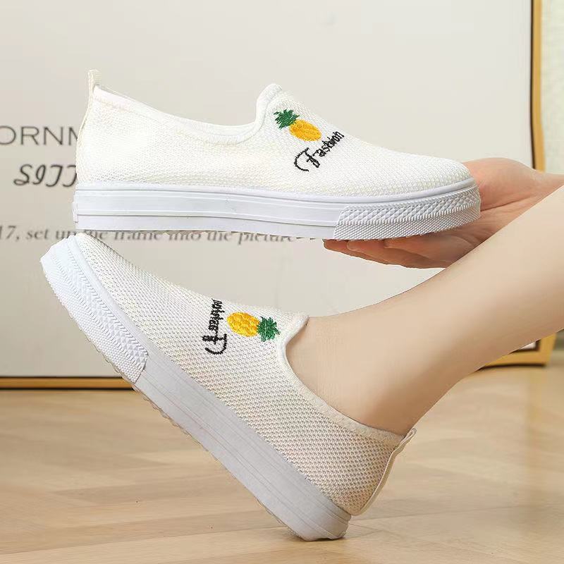 Sports Shoes Women's Shoes  Sneakers Rubber shoes Ballerinas and Flats Espadrilles Women Athletic Breathable Mesh Pineapple embroidery Loafers & Slip-Ons Flat shoes flats court shoes