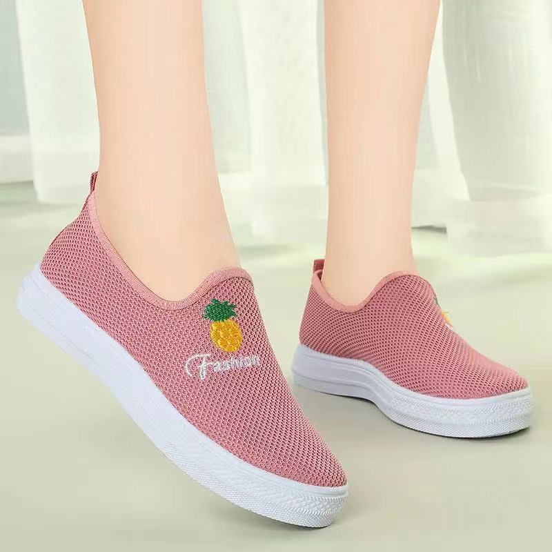 Sports Shoes Women's Shoes  Sneakers Rubber shoes Ballerinas and Flats Espadrilles Women Athletic Breathable Mesh Pineapple embroidery Loafers & Slip-Ons Flat shoes flats court shoes