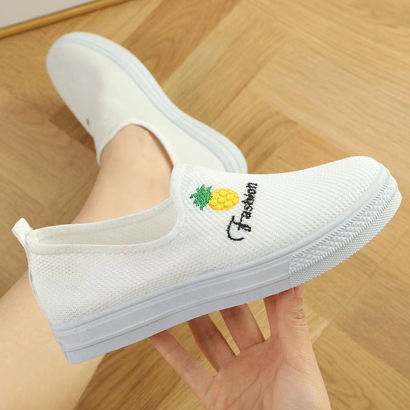 Sports Shoes Women's Shoes  Sneakers Rubber shoes Ballerinas and Flats Espadrilles Women Athletic Breathable Mesh Pineapple embroidery Loafers & Slip-Ons Flat shoes flats court shoes