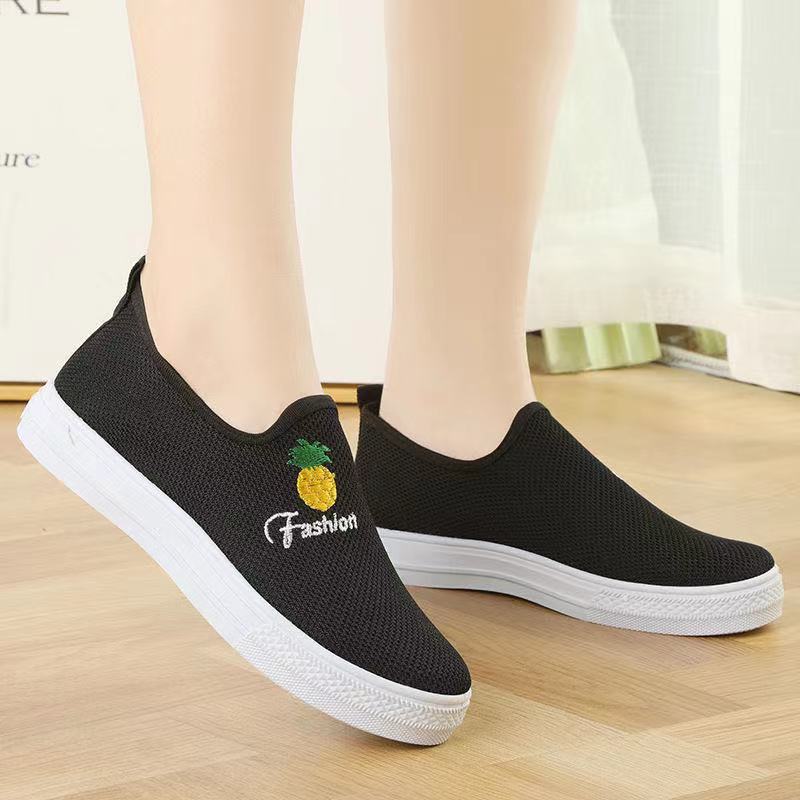 Sports Shoes Women's Shoes  Sneakers Rubber shoes Ballerinas and Flats Espadrilles Women Athletic Breathable Mesh Pineapple embroidery Loafers & Slip-Ons Flat shoes flats court shoes