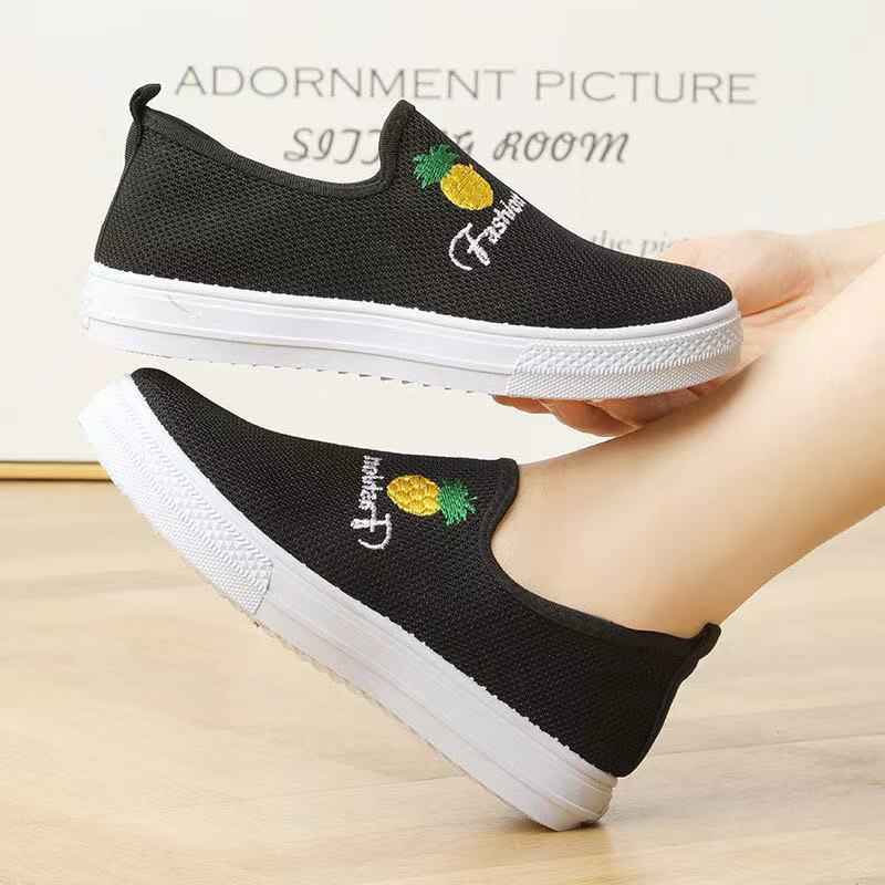 Sports Shoes Women's Shoes  Sneakers Rubber shoes Ballerinas and Flats Espadrilles Women Athletic Breathable Mesh Pineapple embroidery Loafers & Slip-Ons Flat shoes flats court shoes