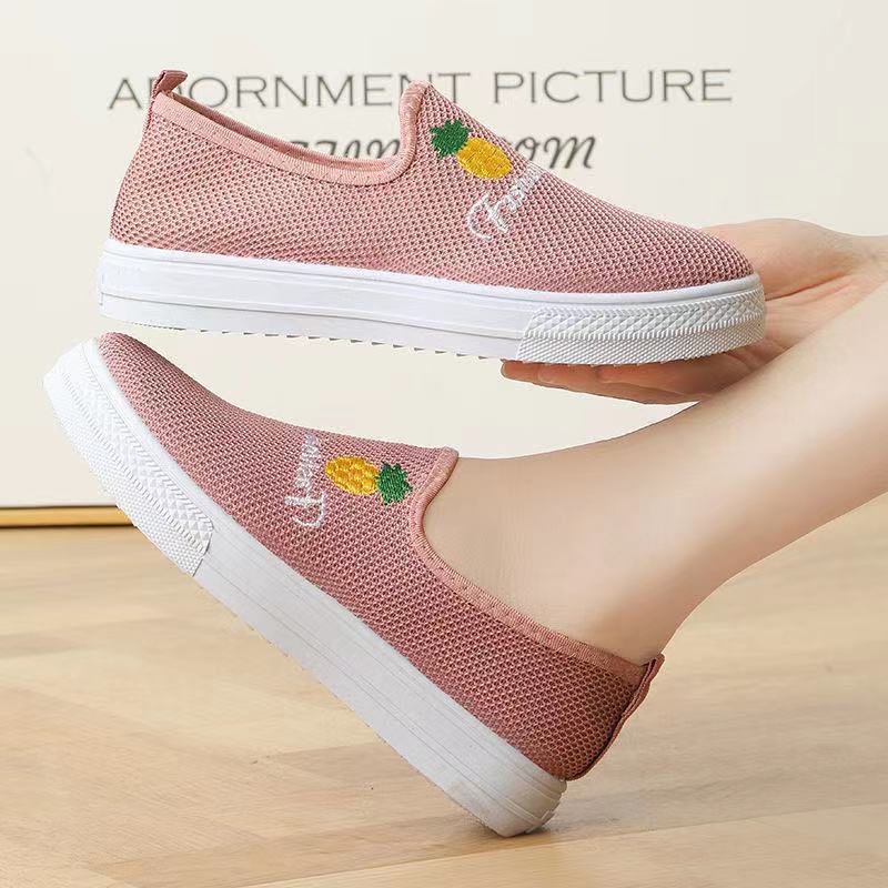 Sports Shoes Women's Shoes  Sneakers Rubber shoes Ballerinas and Flats Espadrilles Women Athletic Breathable Mesh Pineapple embroidery Loafers & Slip-Ons Flat shoes flats court shoes