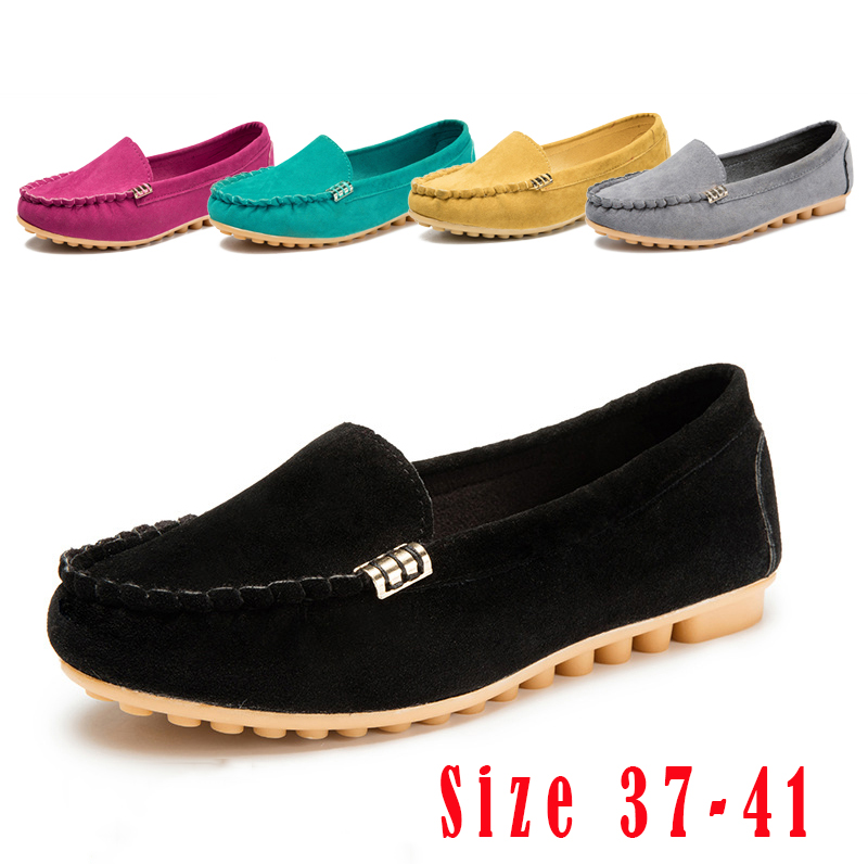 New arrival Women's Shoes Ballerinas and Flats Metal Buckle Decoration Suede Doug shoes Loafers & Slip-Ons Flat shoes【Choose 1 size larger than usual】