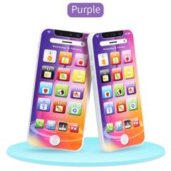 New arrivals Toy Phone Electronics For Kids Learning Education Machine English Mobile Phone Toys With Music And Lights Baby Musical Toys  USB charging Purple as picture