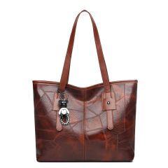 【with toy bear】New Arrivals PU splicing  Women's Bags Tote Bags  handbags Trendy  Shoulder Bag