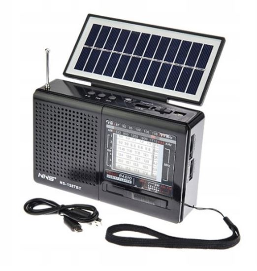 NS-1587BT Portable Solar FM Radio That Can Use E lectricity,Batteries Or Solar Panel- Varying Colour
