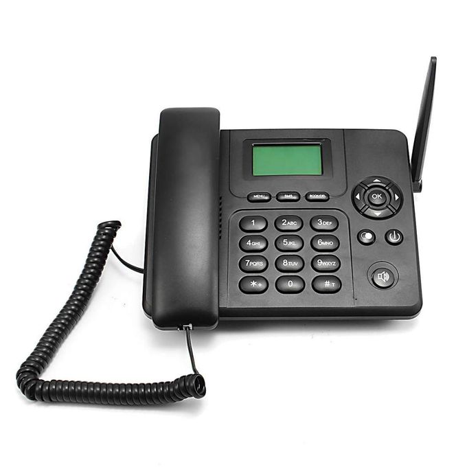 GSM 900/1800MHz Support SIM Card Fixed Phone With Call ID Phone Fixed Wireless Telephone Home black
