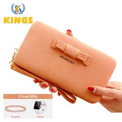 ARHANORY Ladies Wallets for Phone Women Purses Waterproof PU Leather Free Gifts Pink one size