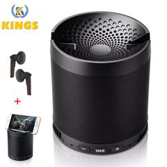 HD Sounds Wireless Bluetooth Speaker With Bluetooth Earphone Portable FM Music black one size