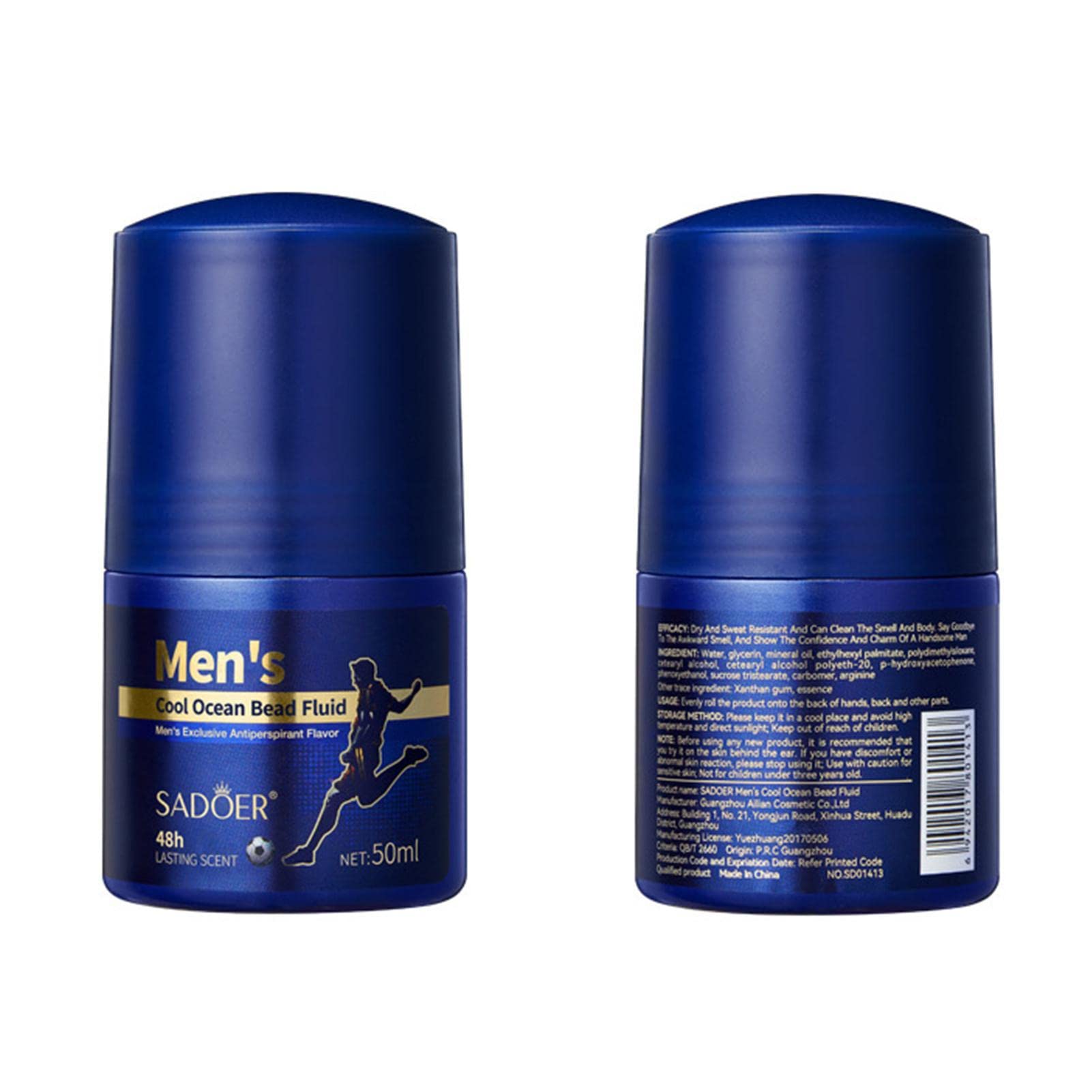 2Pcs Men Bead Fluid Exclusive Antiperspirant Flavor Deodorization