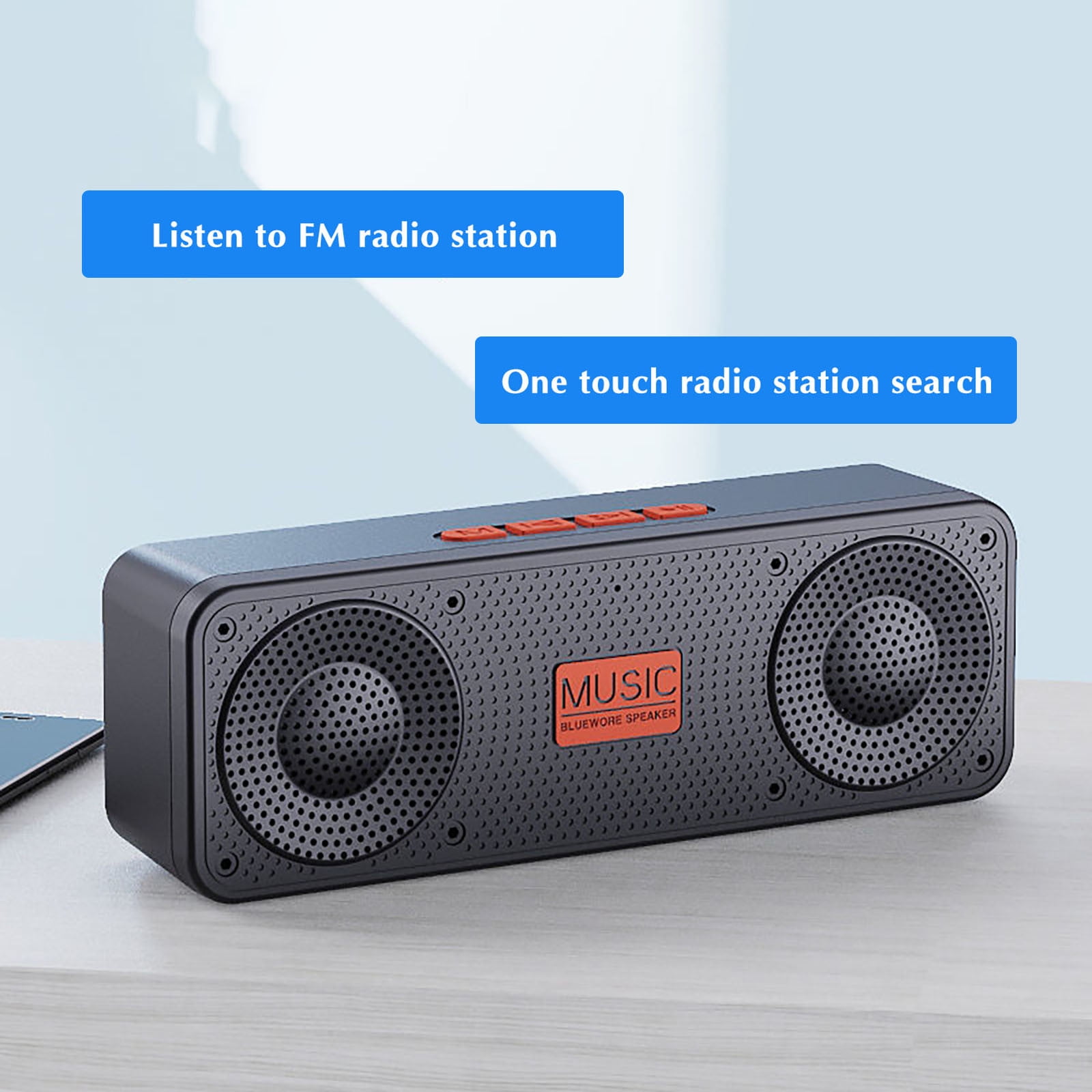 Portable Bluetooth Speaker  TF Card FM Mode HD Sound Quality FM Music