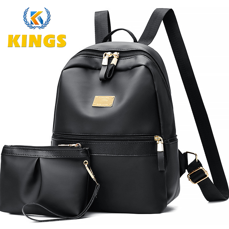 2 In 1 Ladies Backpack Bag School Bags Casual Bag Women Purse Mini Bag Black