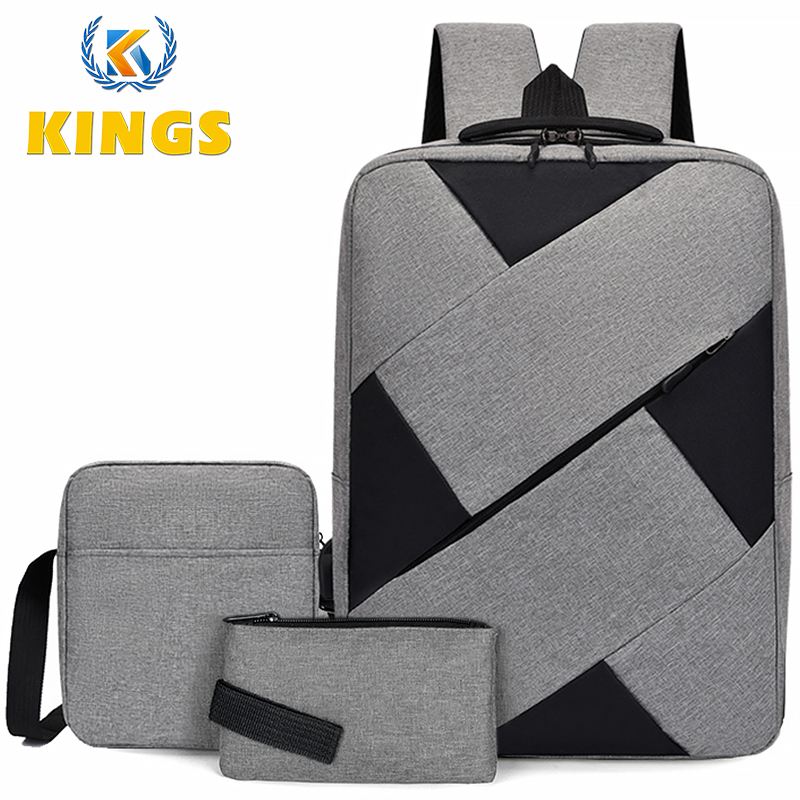 Men Laptop Backpack Bag Set Rucksack Travel Bag With USB Jack Large Capacity School Bag