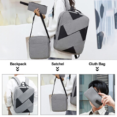 Men Laptop Backpack Bag Set Rucksack Travel Bag With USB Jack Large Capacity School Bag