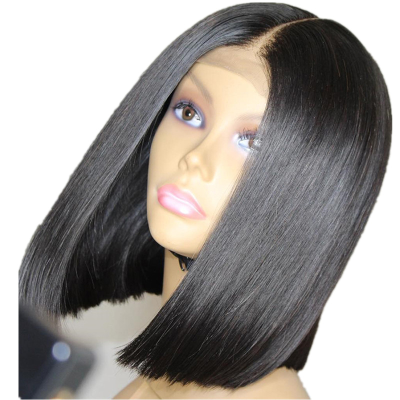 Straight Bob Wig Pre Plucked Hairline With Baby Hair Wigs For Black Ladies