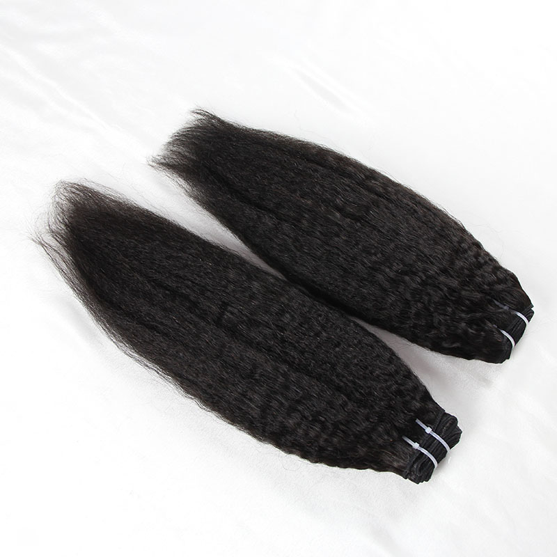 Indian Human Hair Kinky Straight Hair 3 Bundles 100g/pcs Hair 100% Unprocessed Virgin Hair Weft