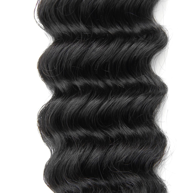 3 Bundles Indian Deep Wave Curly Hair Virgin Human Hair Extensions Weave 100g/pc Natural Black