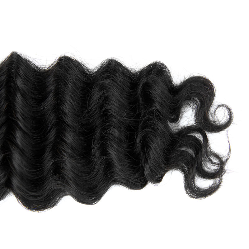 3 Bundles Indian Deep Wave Curly Hair Virgin Human Hair Extensions Weave 100g/pc Natural Black