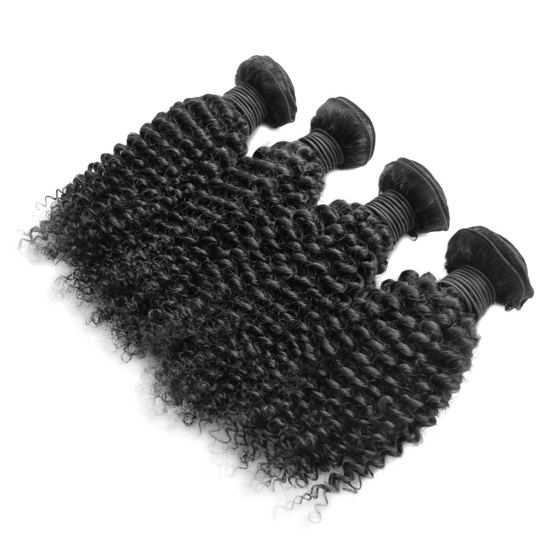 3 Bundles Curly Weave Indian Virgin Hair Kinky Curly Human Hair Extension 100g/pcs 8&apos;&apos;-30&apos;&apos;