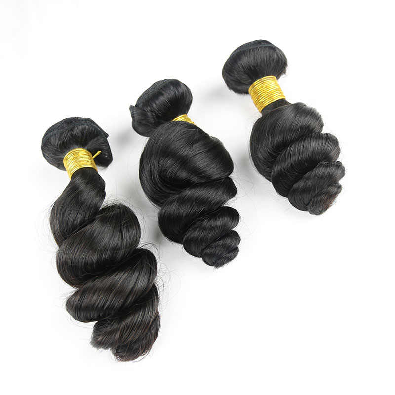 Unprocessed Indian Virgin Hair Weave Loose Wave 3 Bundles Human Hair Extensions 100g/pc 8&apos;&apos;-30&apos;&apos;