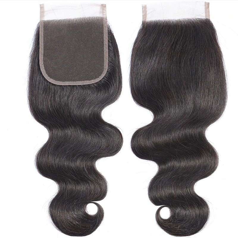 4*4 Lace Closure Virgin Body Wave Hair Weaves Real Human Hair