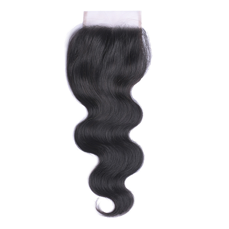 4*4 Lace Closure Virgin Body Wave Hair Weaves Real Human Hair