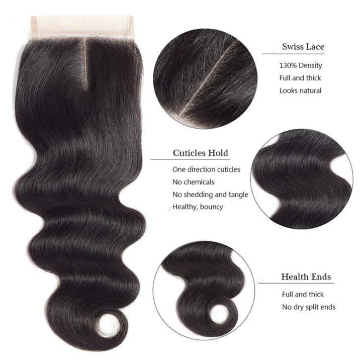 4 4 Lace Closure Virgin Body Wave Hair Weaves Indian Human Hair 8