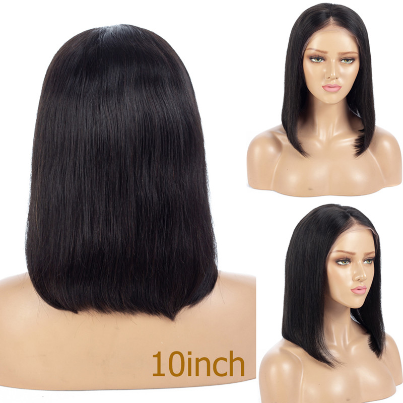 8&apos;&apos;-14&apos;&apos; Bob Straight 13*4.5&apos;&apos; Lace Front Wig In Density 130% 100% Human Hair With Baby Hair