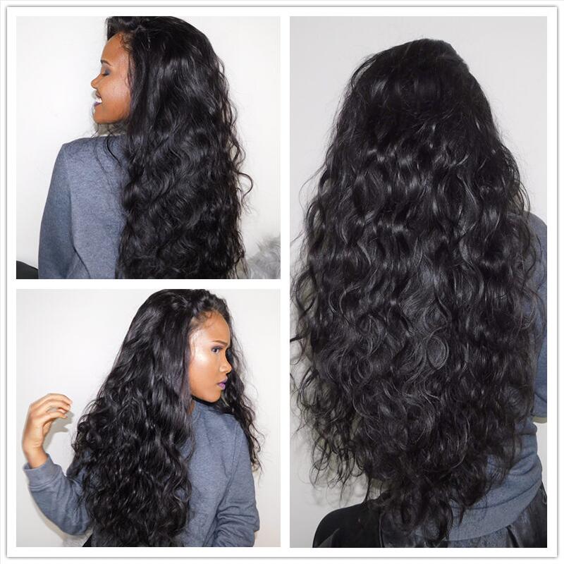 Lace Frontal Wigs Pre Plucked With Baby Hair Peruvian Body Wave Human Hair Bleached Knots