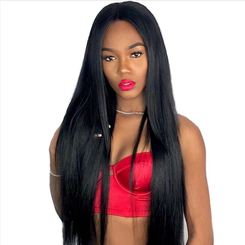 Lace Front Human Hair Wigs Pre Plucked Hairline Brazilian Straight Lace Frontal Wig With Baby Hair