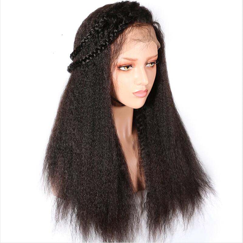 Kinky Straight Wig Lace Front Human Hair Wigs Brazilian 13*4 Human Hair Lace Front Wig Density 130%