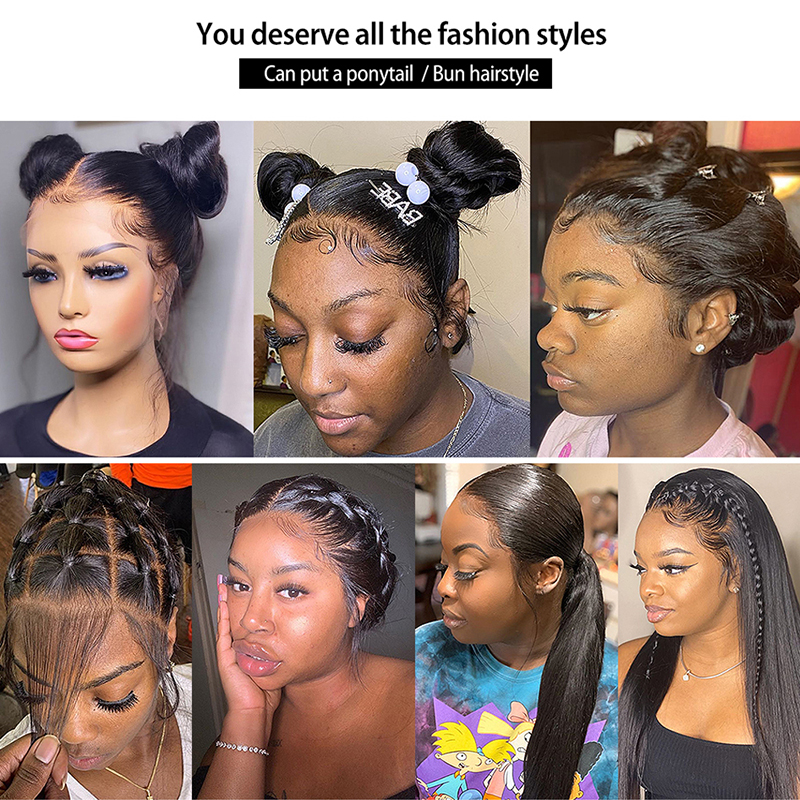 Straight 360 Lace Frontal Wigs 360 Deep Lace Part Human Hair Wigs Swiss Lace Front Human Hair Wigs