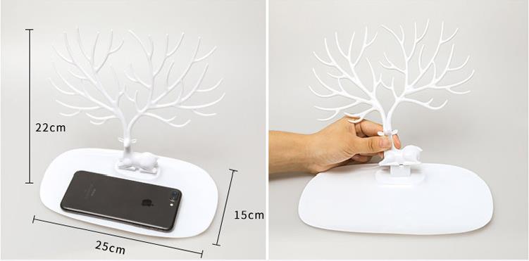 Deer Earrings Necklace  Jewelry Cosmetic Organizer Display Stand Tray Tree Makeup Storage Holder