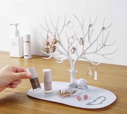 Deer Earrings Necklace  Jewelry Cosmetic Organizer Display Stand Tray Tree Makeup Storage Holder