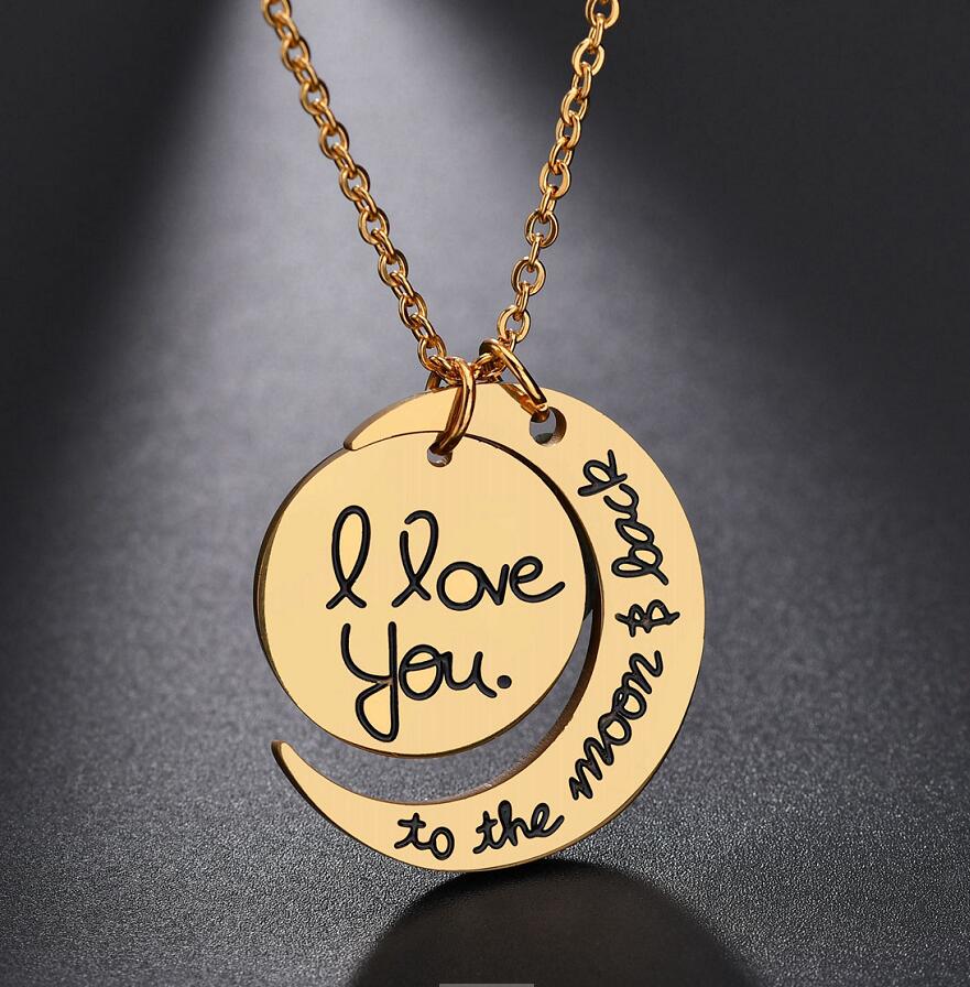Promise Jewelry Pendant  Stainless Steel Necklace For Couple Lovers Gift