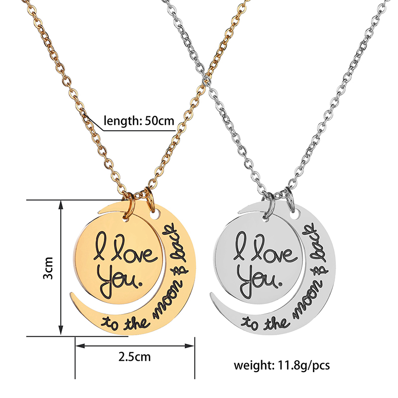 Promise Jewelry Pendant  Stainless Steel Necklace For Couple Lovers Gift