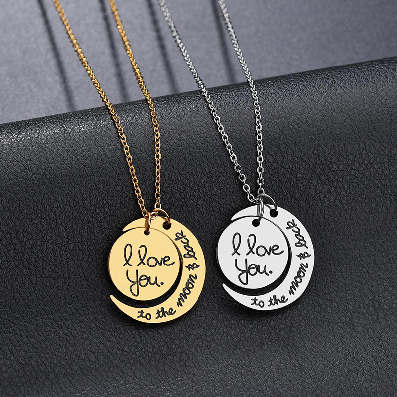 Promise Jewelry Pendant  Stainless Steel Necklace For Couple Lovers Gift